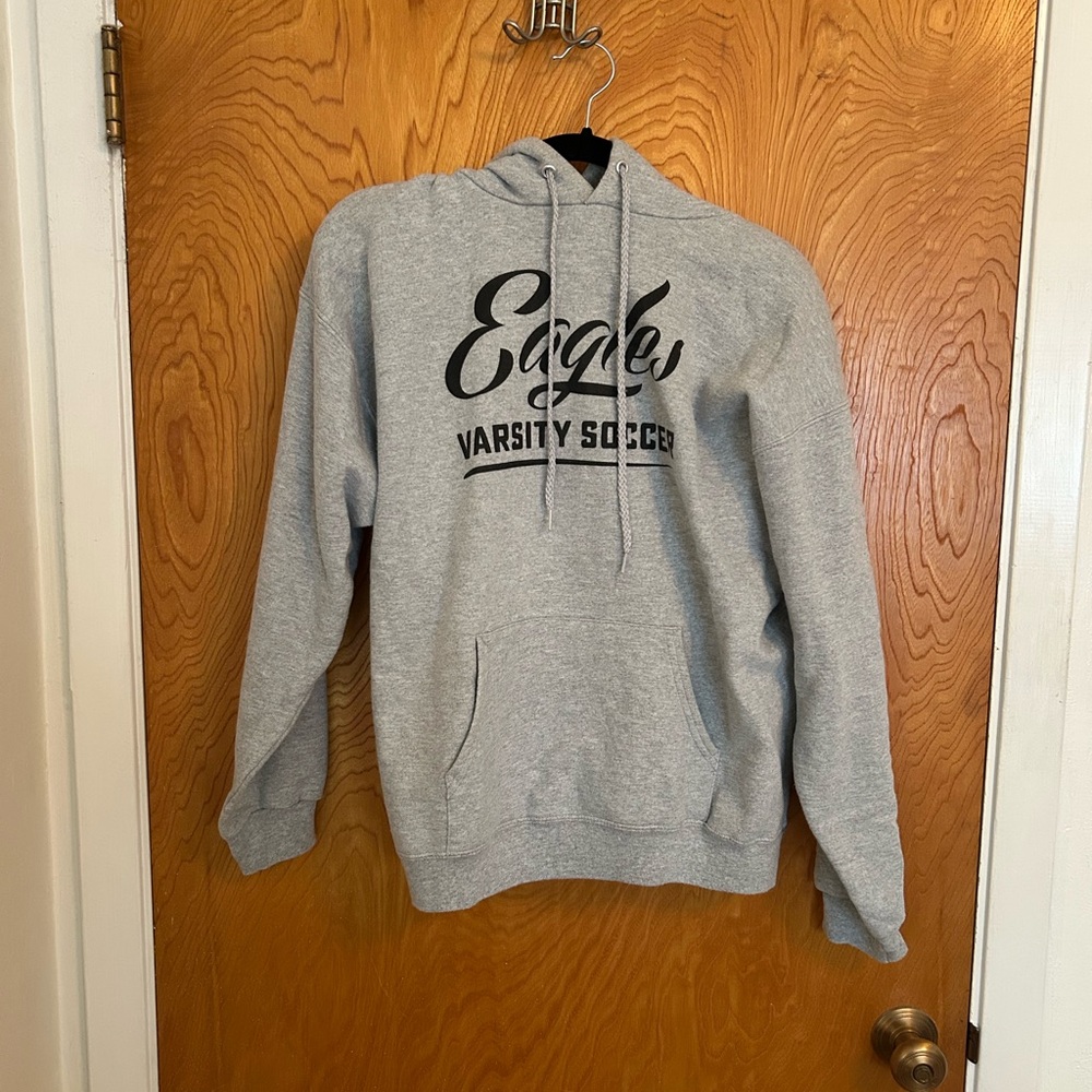 Hanes Gray Eagles Varsity Soccer Hoodie, Size M
